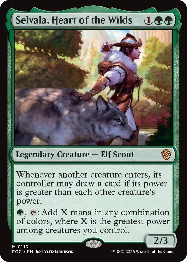 Selvala, Heart of the Wilds 116 card from Commander: Lorwyn Eclipsed