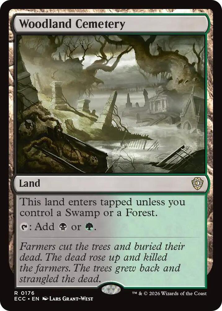 Woodland Cemetery 176 card from Commander: Lorwyn Eclipsed