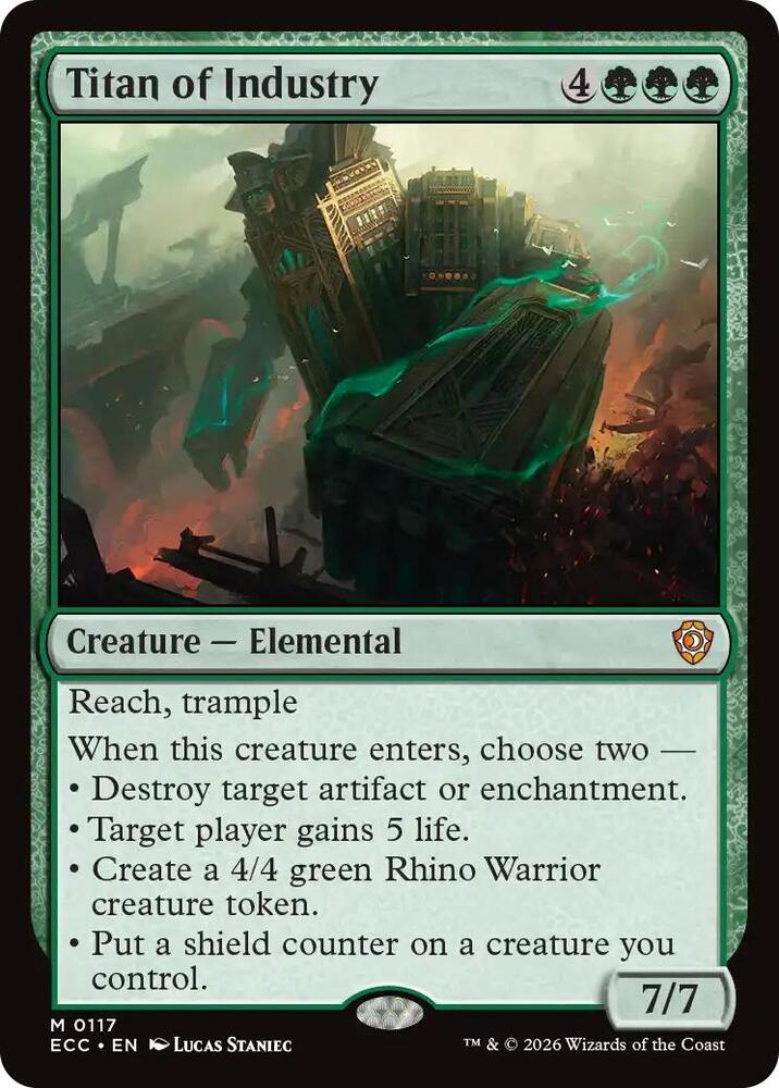 Titan of Industry 117 card from Commander: Lorwyn Eclipsed