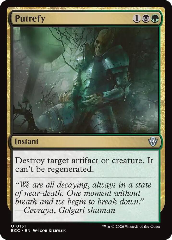 Putrefy 131 card from Commander: Lorwyn Eclipsed