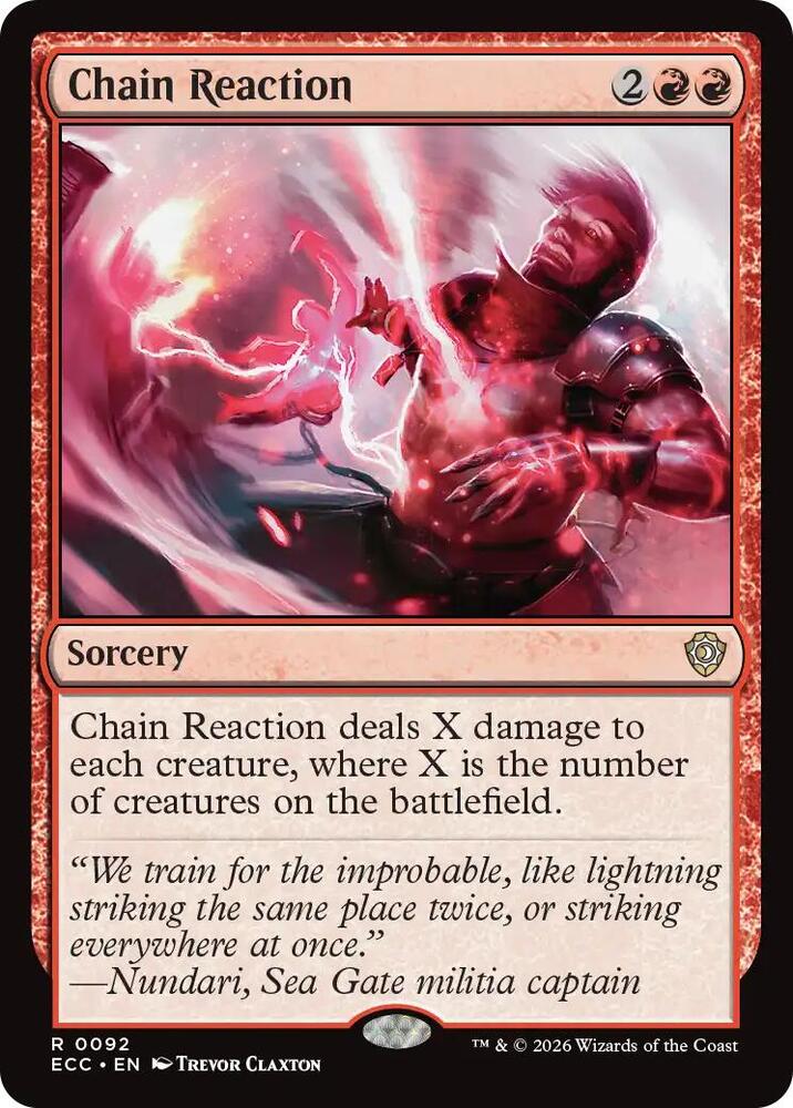 Chain Reaction 92 card from Commander: Lorwyn Eclipsed