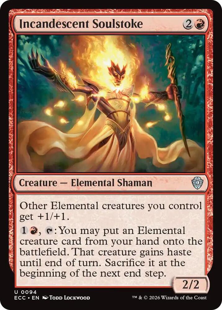 Incandescent Soulstoke 94 card from Commander: Lorwyn Eclipsed