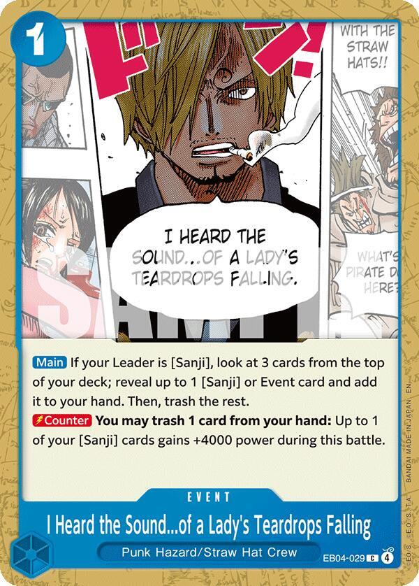 I Heard the Sound...of a Lady's Teardrops Falling EB04-029 card from The Azure Sea's Seven