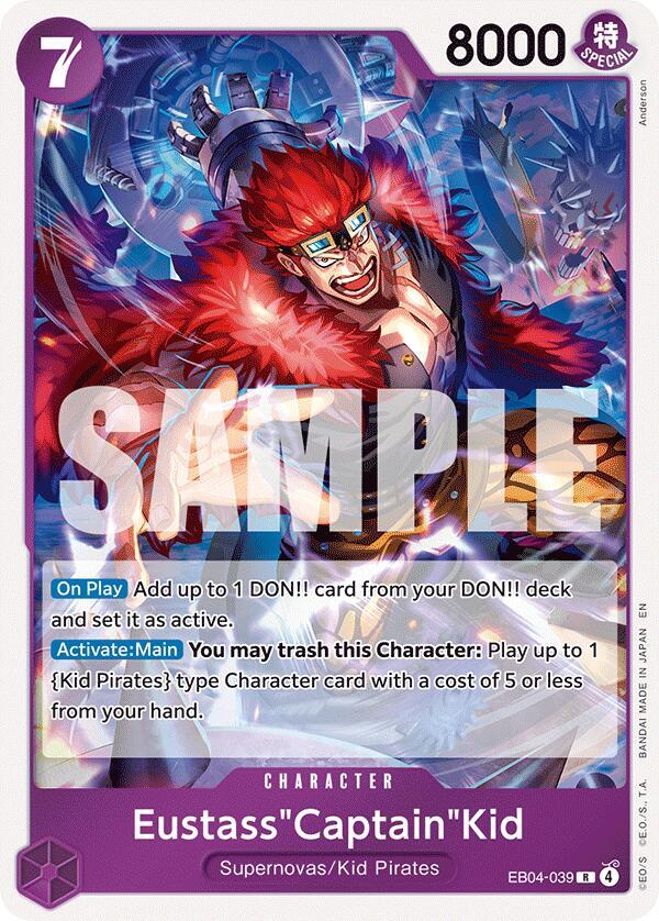 Eustass"Captain"Kid EB04-039 card from The Azure Sea's Seven