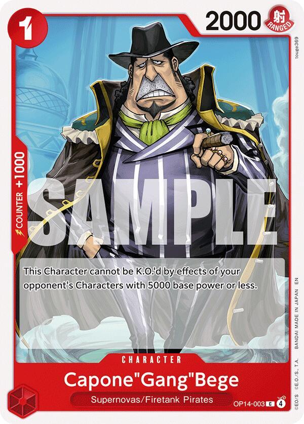 Capone"Gang"Bege OP14-003 card from The Azure Sea's Seven