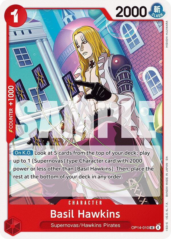 Basil Hawkins OP14-010 card from The Azure Sea's Seven
