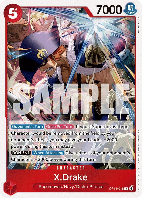 X.Drake OP14-016 card from The Azure Sea's Seven