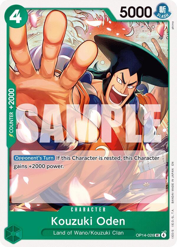 Kouzuki Oden OP14-026 card from The Azure Sea's Seven