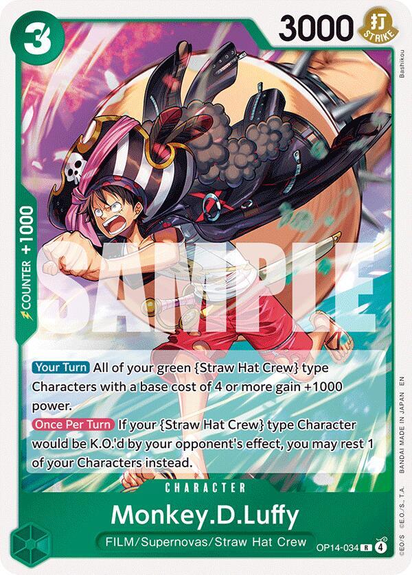 Monkey.D.Luffy - OP14-34 OP14-034 card from The Azure Sea's Seven