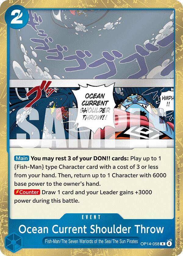 Ocean Current Shoulder Throw OP14-058 card from The Azure Sea's Seven
