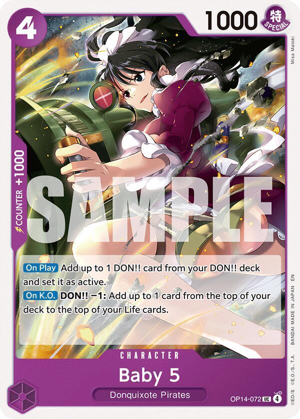 Baby 5 OP14-072 card from The Azure Sea's Seven