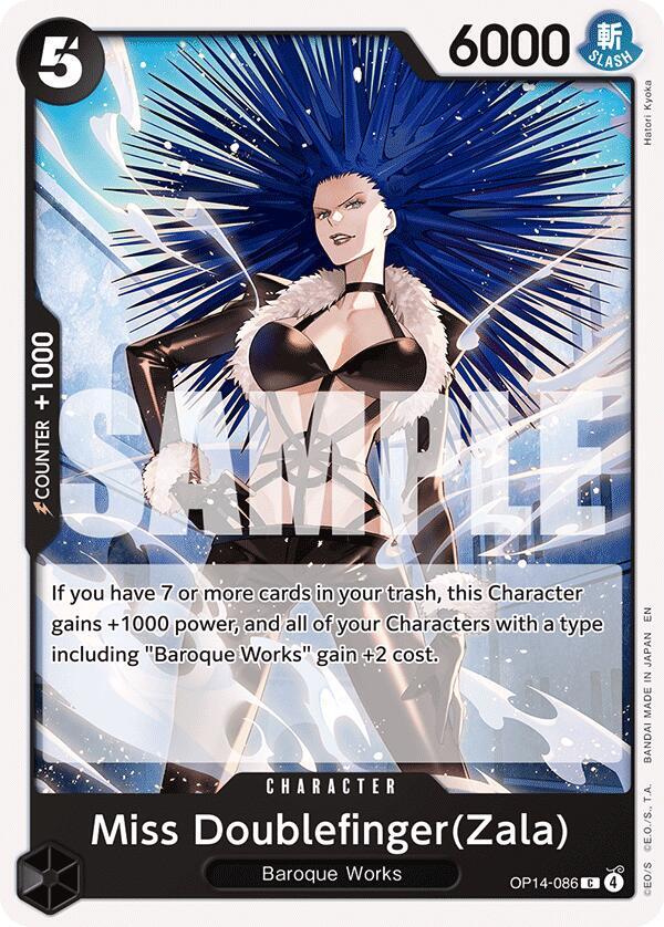 Miss Doublefinger(Zala) OP14-086 card from The Azure Sea's Seven