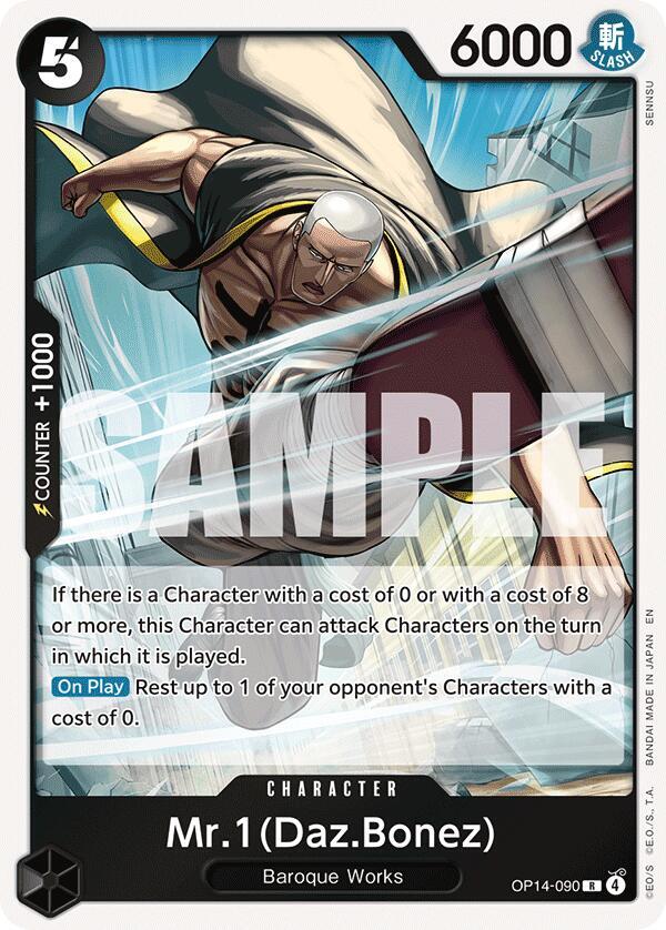 Mr.1(Daz.Bonez) OP14-090 card from The Azure Sea's Seven