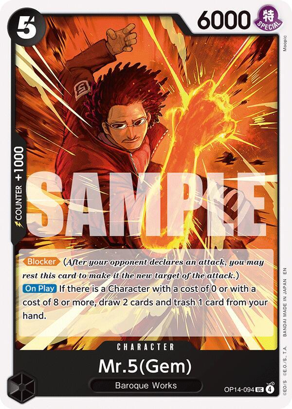 Mr.5(Gem) OP14-094 card from The Azure Sea's Seven