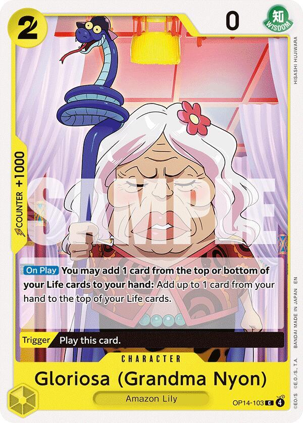 Gloriosa (Grandma Nyon) OP14-103 card from The Azure Sea's Seven