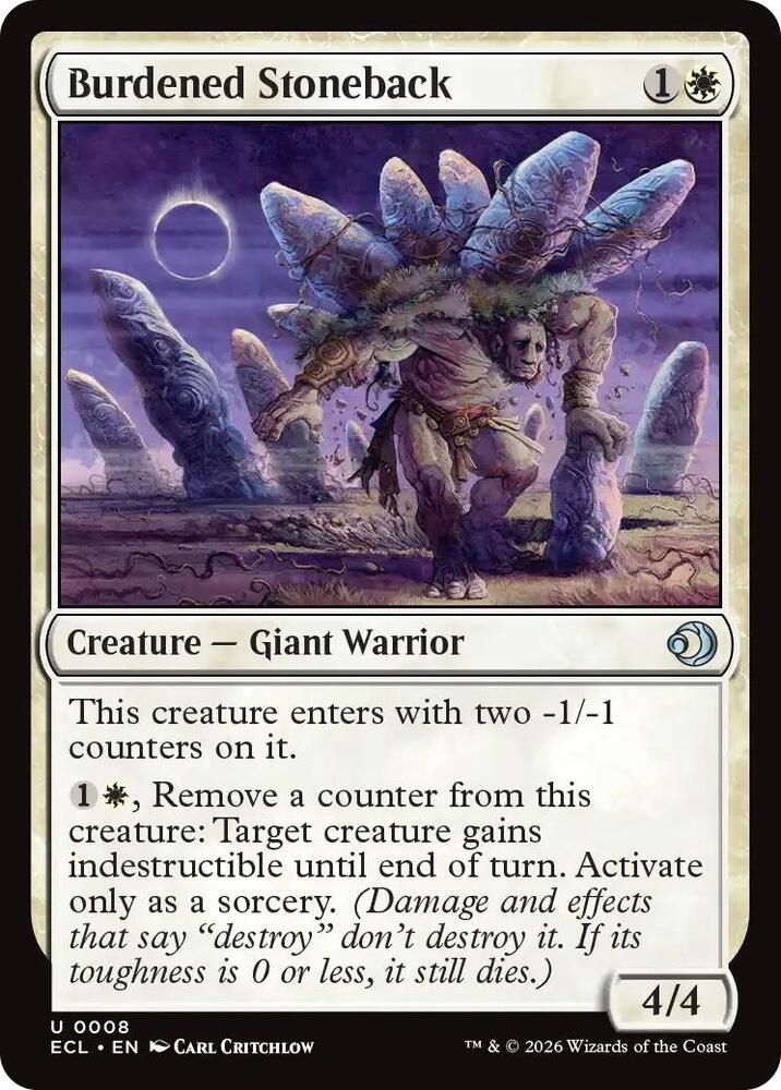 Burdened Stoneback 8 card from Lorwyn Eclipsed