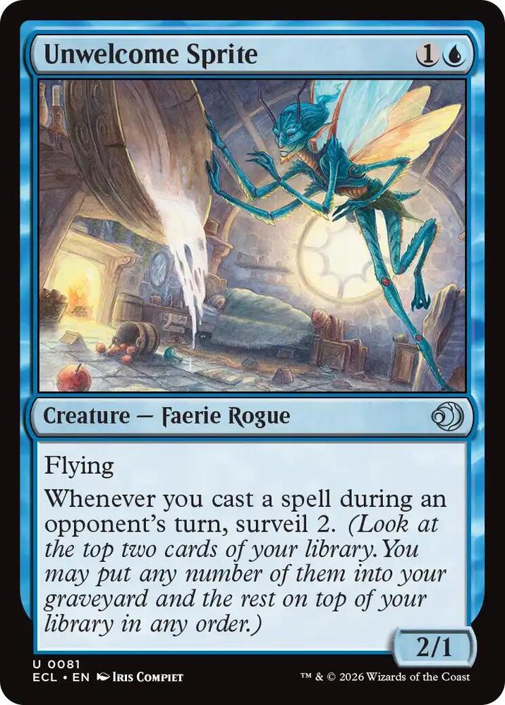 Unwelcome Sprite 81 card from Lorwyn Eclipsed