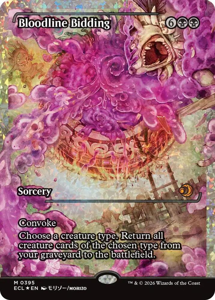 Bloodline Bidding (Showcase) (Fracture Foil) 395 card from Lorwyn Eclipsed