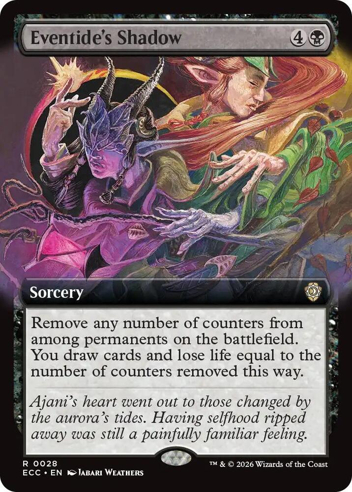 Eventide's Shadow (Extended Art) 28 card from Commander: Lorwyn Eclipsed