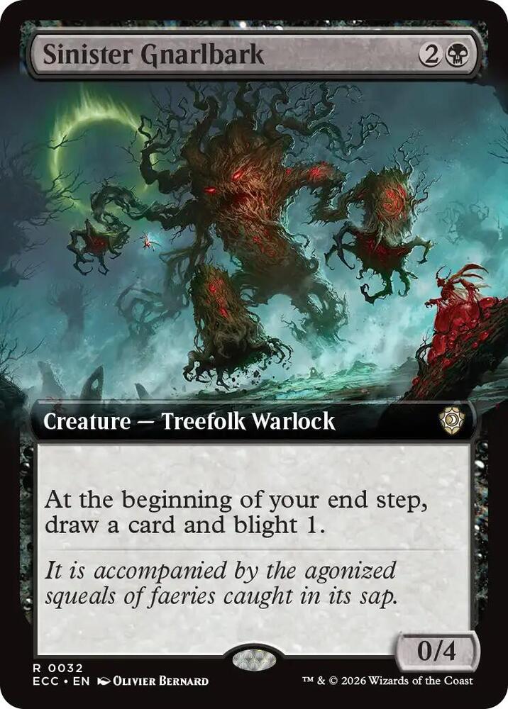 Sinister Gnarlbark (Extended Art) 32 card from Commander: Lorwyn Eclipsed