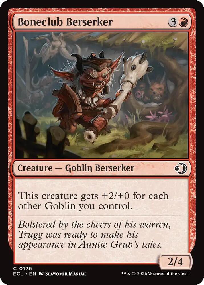 Boneclub Berserker 126 card from Lorwyn Eclipsed