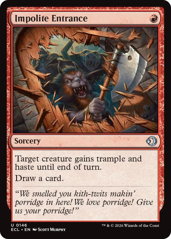 Impolite Entrance 146 card from Lorwyn Eclipsed