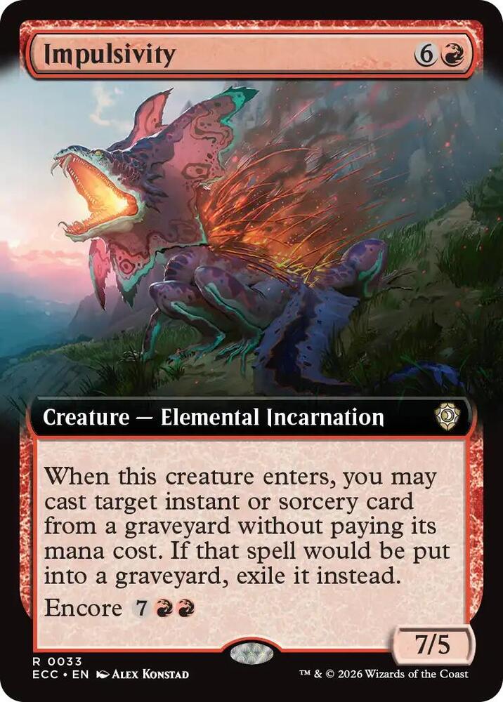 Impulsivity (Extended Art) 33 card from Commander: Lorwyn Eclipsed