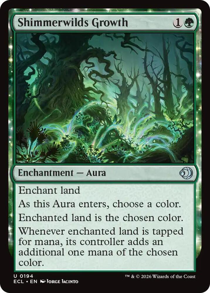 Shimmerwilds Growth 194 card from Lorwyn Eclipsed