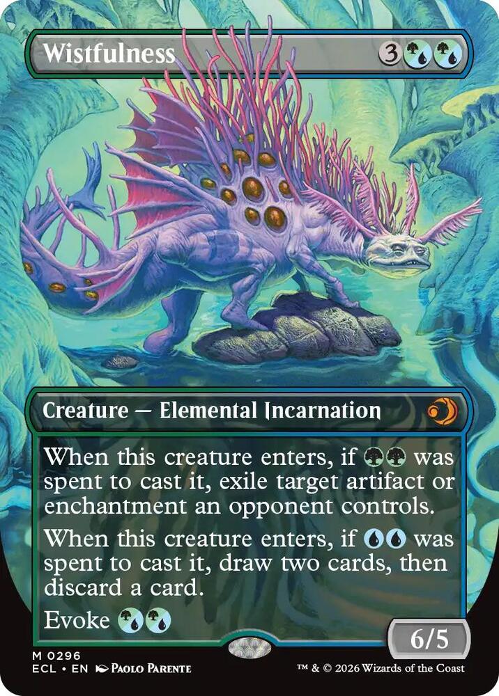 Wistfulness (Borderless) 296 card from Lorwyn Eclipsed