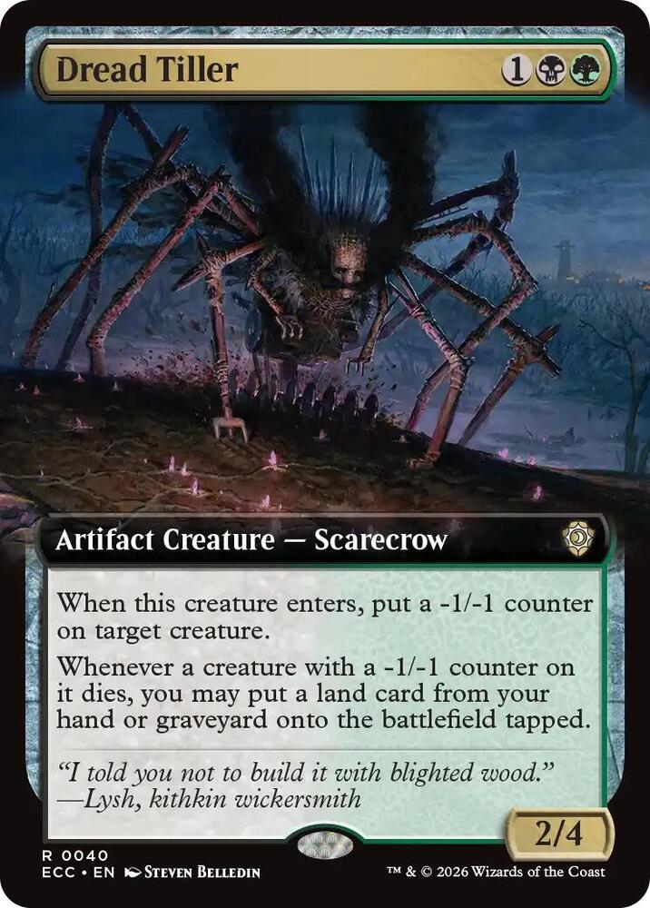 Dread Tiller (Extended Art) 40 card from Commander: Lorwyn Eclipsed