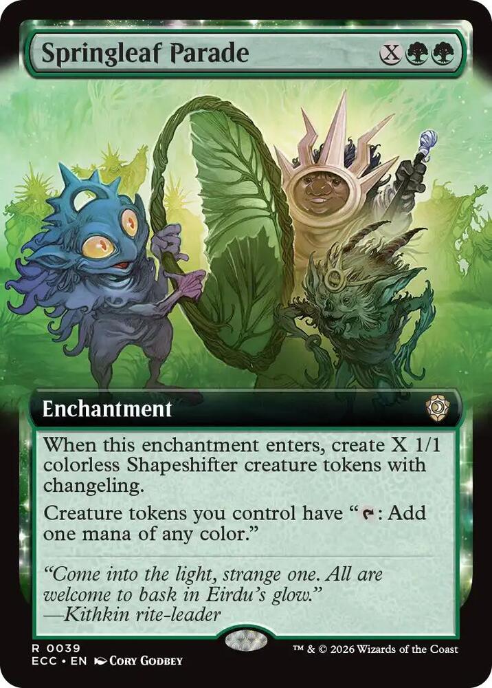 Springleaf Parade (Extended Art) 39 card from Commander: Lorwyn Eclipsed