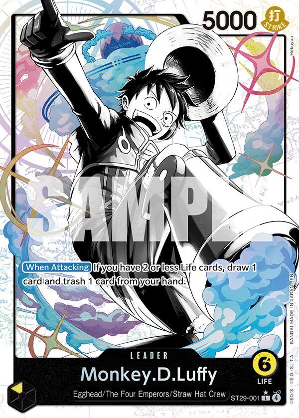 Monkey.D.Luffy (Parallel) ST29-001 card from Starter Deck 29: Egghead