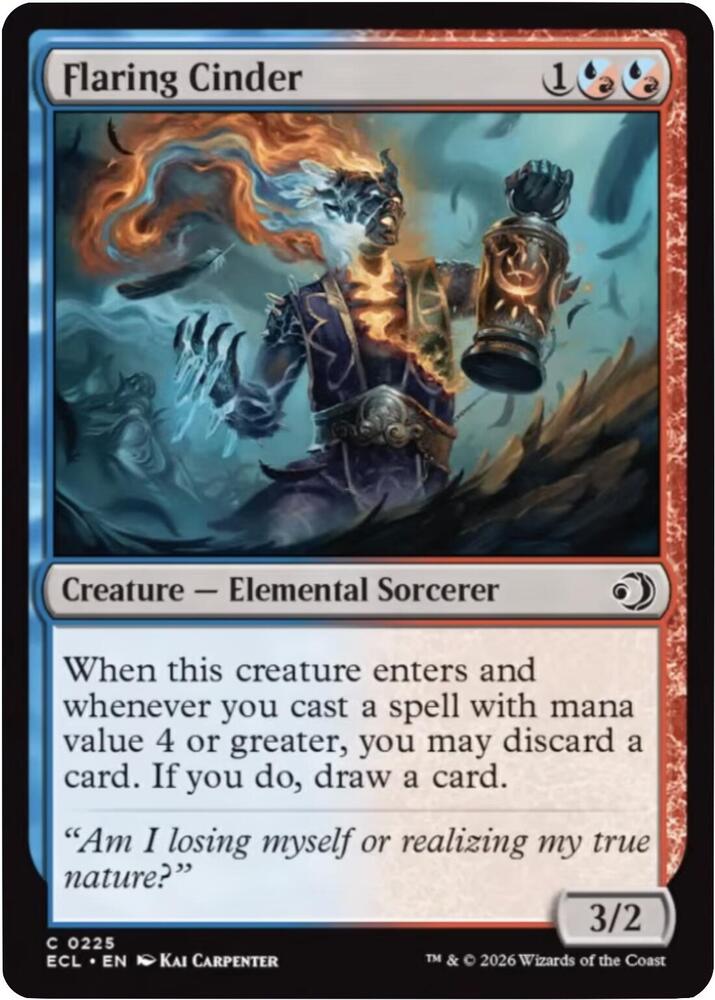 Flaring Cinder 225 card from Lorwyn Eclipsed