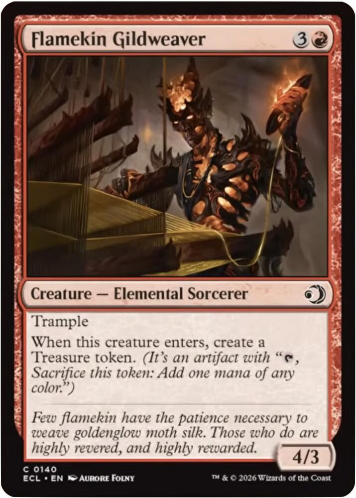 Flamekin Gildweaver 140 card from Lorwyn Eclipsed