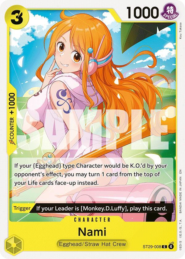 Nami ST29-008 card from Starter Deck 29: Egghead