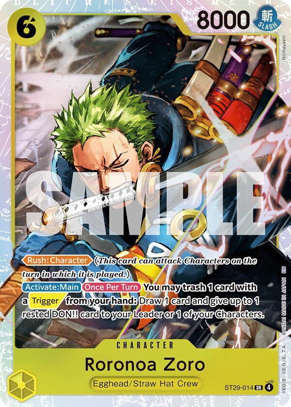 Roronoa Zoro ST29-014 card from Starter Deck 29: Egghead