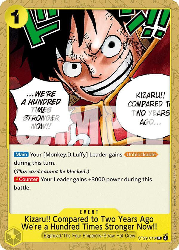 Kizaru!! Compared to Two Years Ago We're a Hundred Times Stronger Now!! ST29-016 card from Starter Deck 29: Egghead