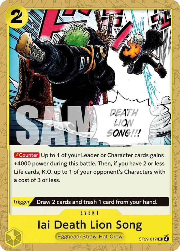 Iai Death Lion Song ST29-017 card from Starter Deck 29: Egghead
