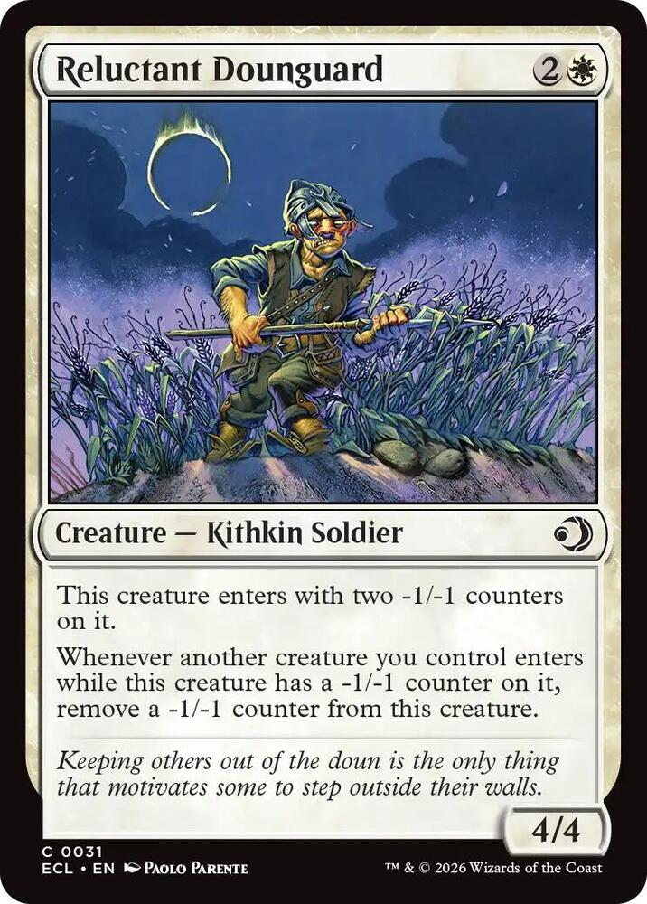 Reluctant Dounguard 31 card from Lorwyn Eclipsed
