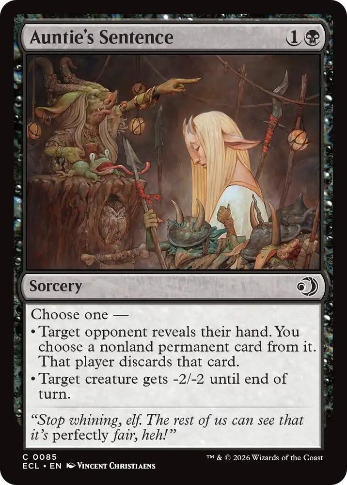 Auntie's Sentence 85 card from Lorwyn Eclipsed