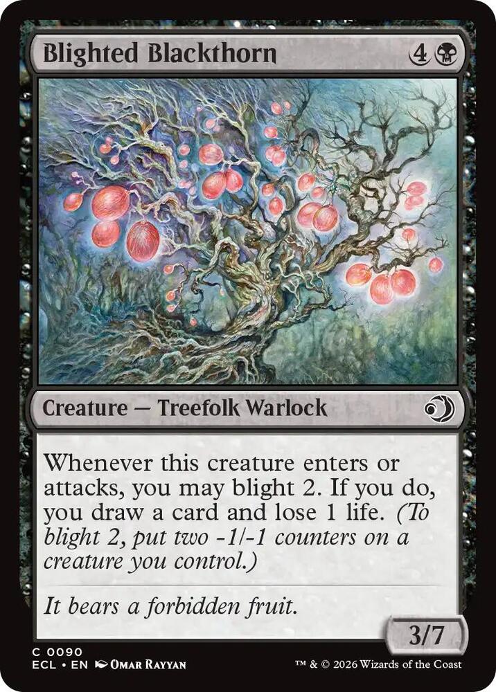 Blighted Blackthorn 90 card from Lorwyn Eclipsed