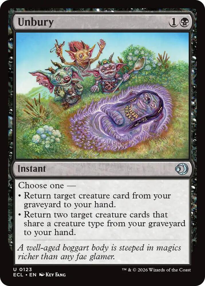 Unbury 123 card from Lorwyn Eclipsed
