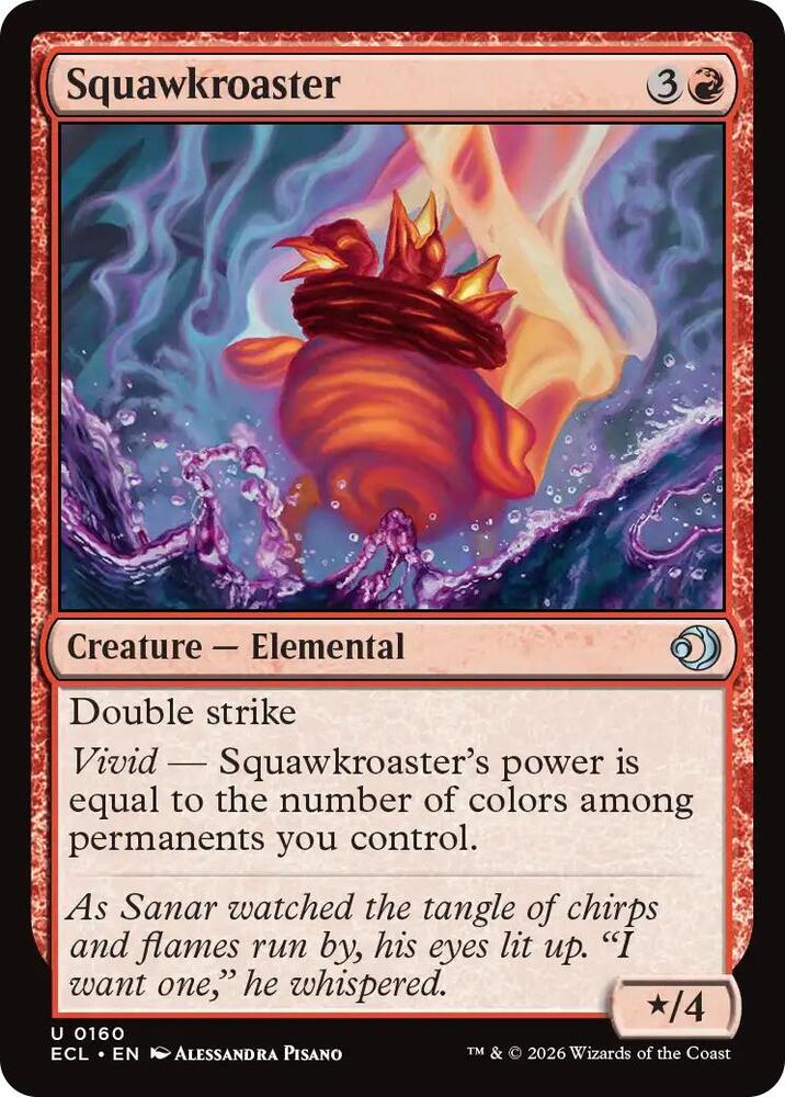 Squawkroaster 160 card from Lorwyn Eclipsed