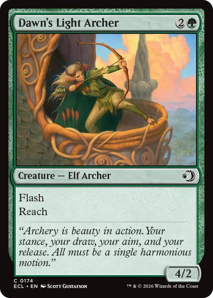 Dawn's Light Archer 174 card from Lorwyn Eclipsed