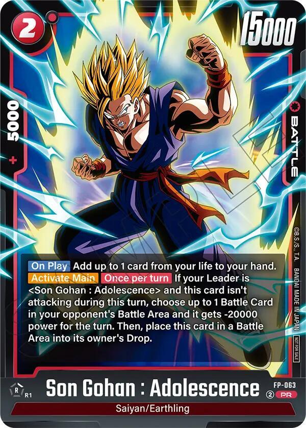 Son Gohan : Adolescence (Tournament Pack 09) FP-063 card from Tournament and Championship Promos