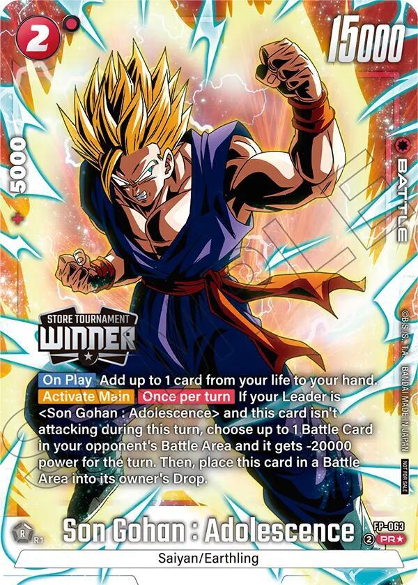 Son Gohan : Adolescence (Tournament Pack -Winner- 09) FP-063 card from Tournament and Championship Promos