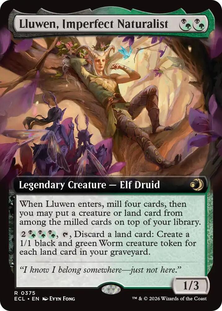 Lluwen, Imperfect Naturalist (Extended Art) 375 card from Lorwyn Eclipsed