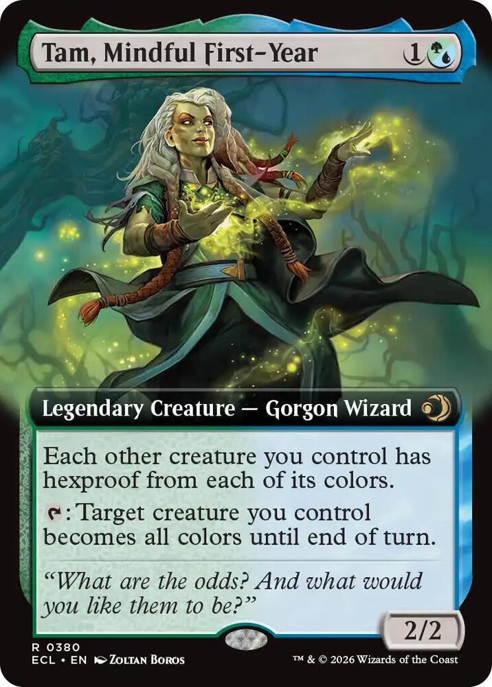 Tam, Mindful First-Year (Extended Art) 380 card from Lorwyn Eclipsed