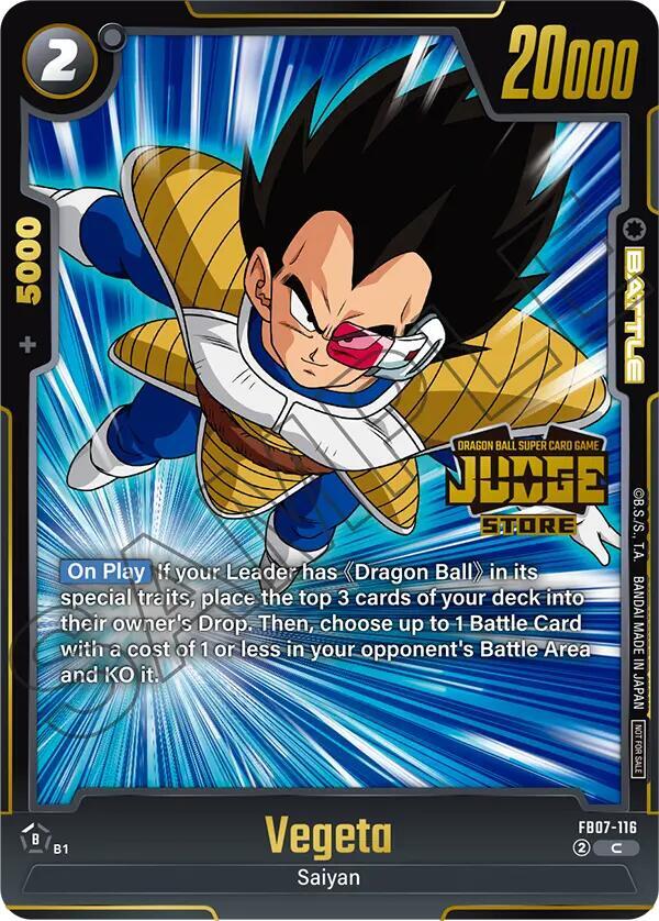 Vegeta (Judge Pack (Store Judge) 05) FB07-116 card from Tournament and Championship Promos