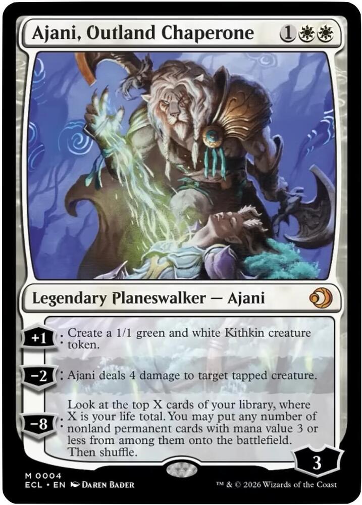 Ajani, Outland Chaperone 4 card from Lorwyn Eclipsed
